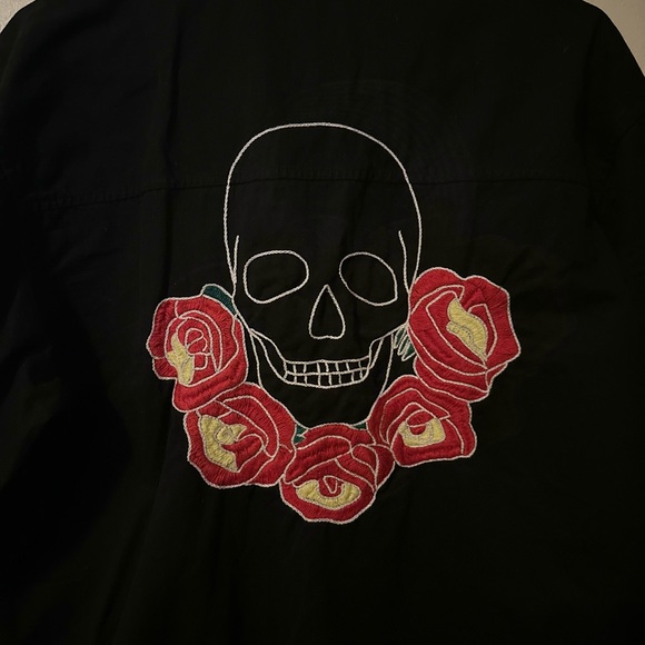 Amor & Rosas MX skull and flower embroider Jacket - Picture 2 of 5